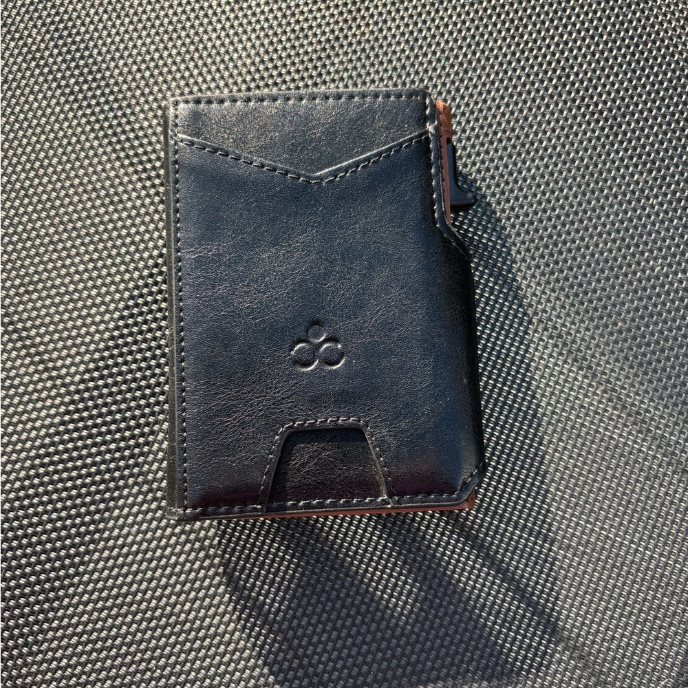 Black Leather Wallet with Matte Finish